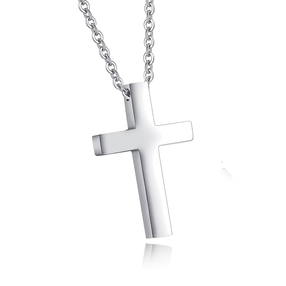 Mini Small Cross Pendants Girl'S Gift Women Christian Necklaces Black Rose Gold Color Stainless Steel Chain Fashion Jewelry